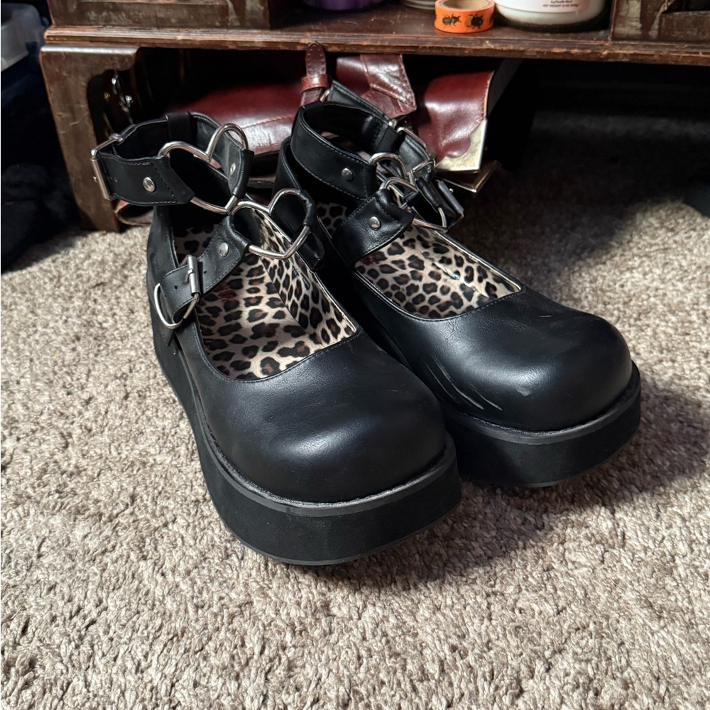 Black Platform Mary Jane Shoes